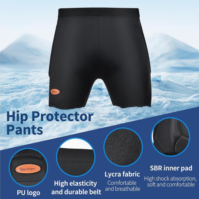 BenKen 3D Hip Protection Eva Butt Pads Protective Padded Shorts for HIPS Tailbone & Butt, Padded Shorts for Skiing Skating Snowboarding Skateboarding - Image 3